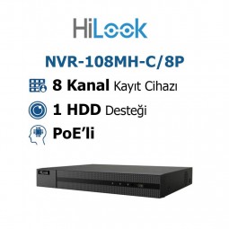HILOOK NVR-108MH-C/8P 8 Kanal PoE'li Nvr Kayıt Cihazı